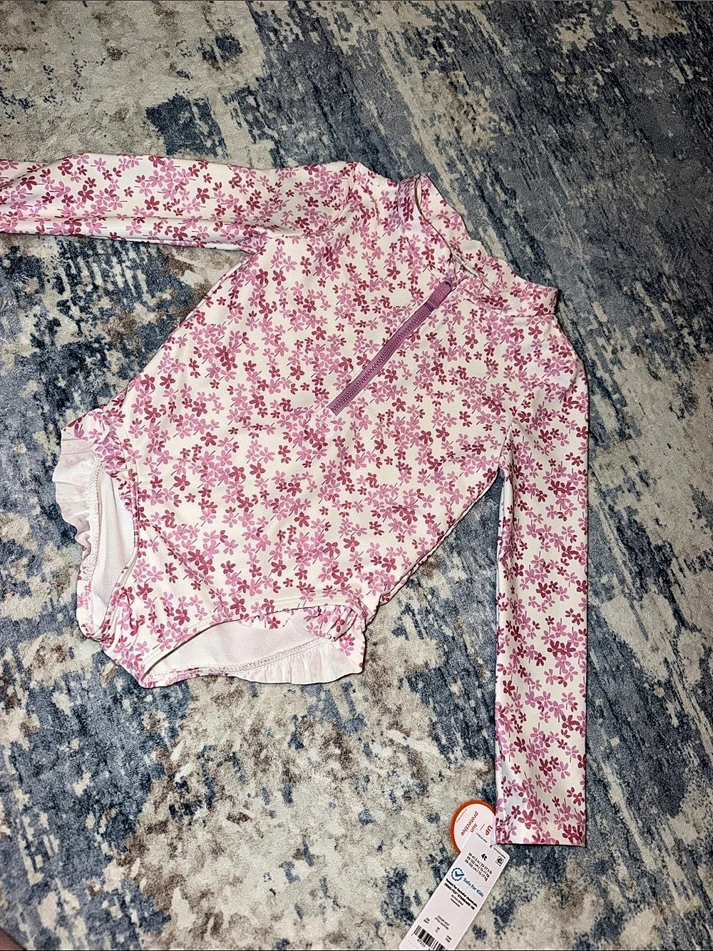 4T Carter's Floral Rashguard Pink & White Baby NWT Swimwear